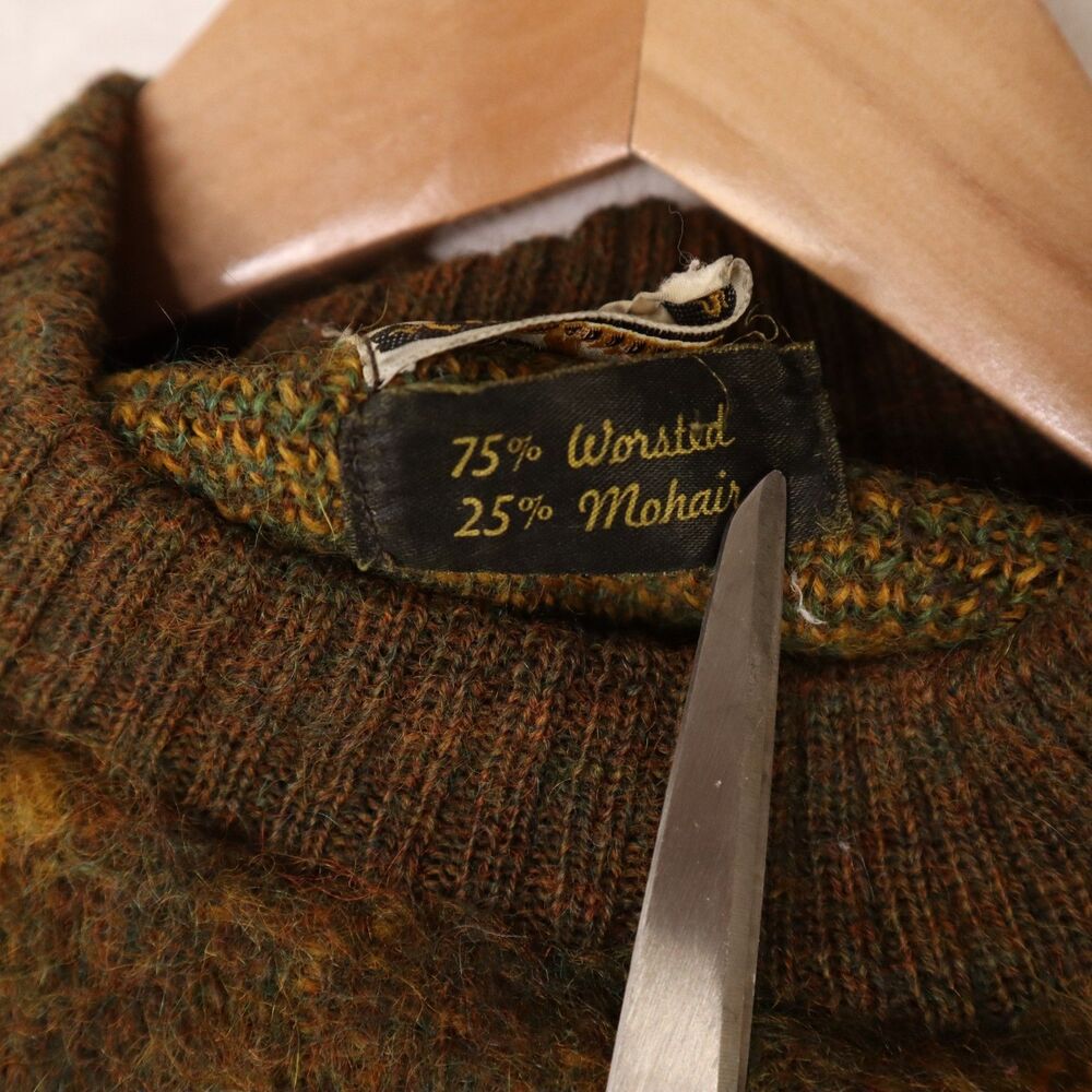 Vintage Alexander's Worsted Wool/Mohair Blend Sweater Women's XL Brown Pullover - Picture 5 of 10